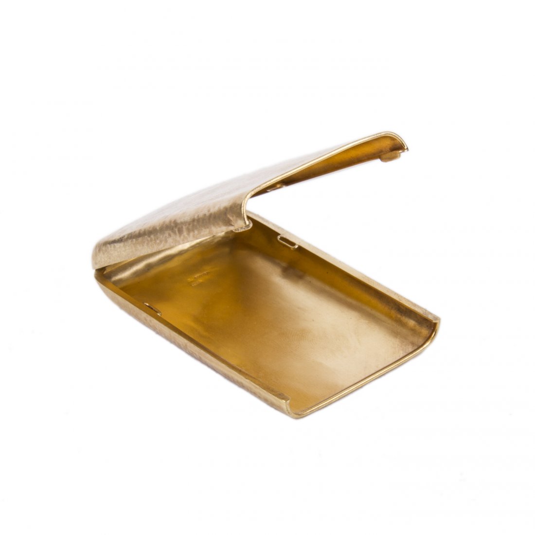 Faberge "samorodok" gold cigarette case in leather case — image 4