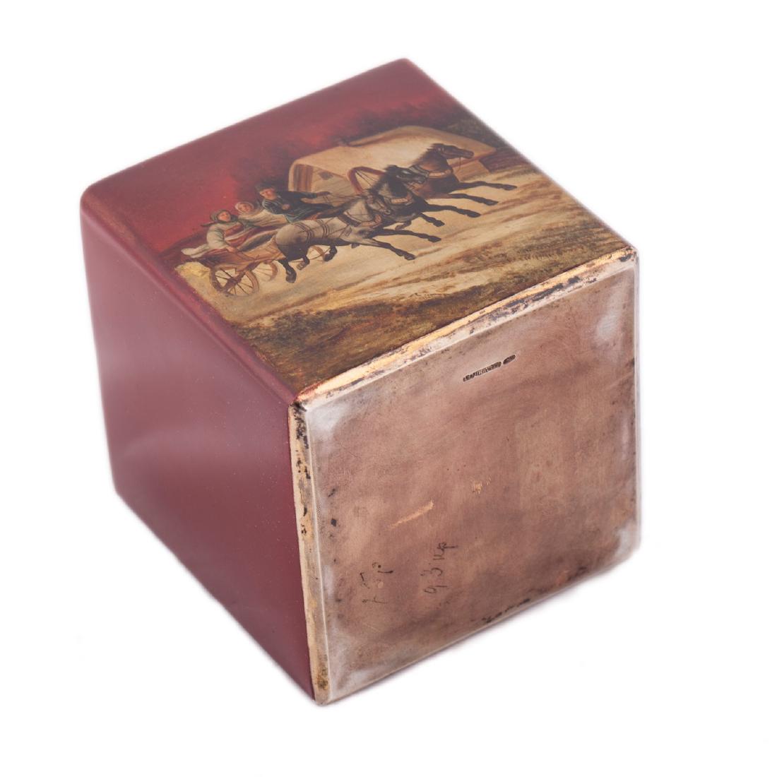 Russian silver and lacquer tea caddy — image 9