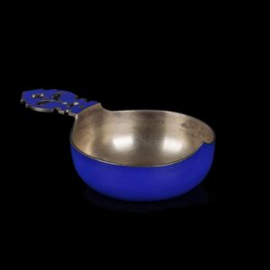 Small dark blue enamel kovsh — image 1