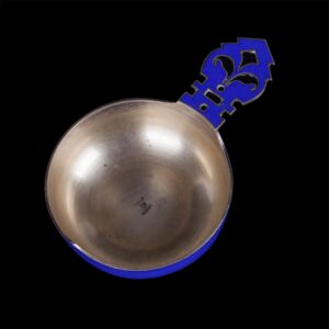 Small dark blue enamel kovsh — image 3