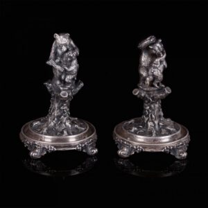 Table decorative sculptures with bears. — image 1