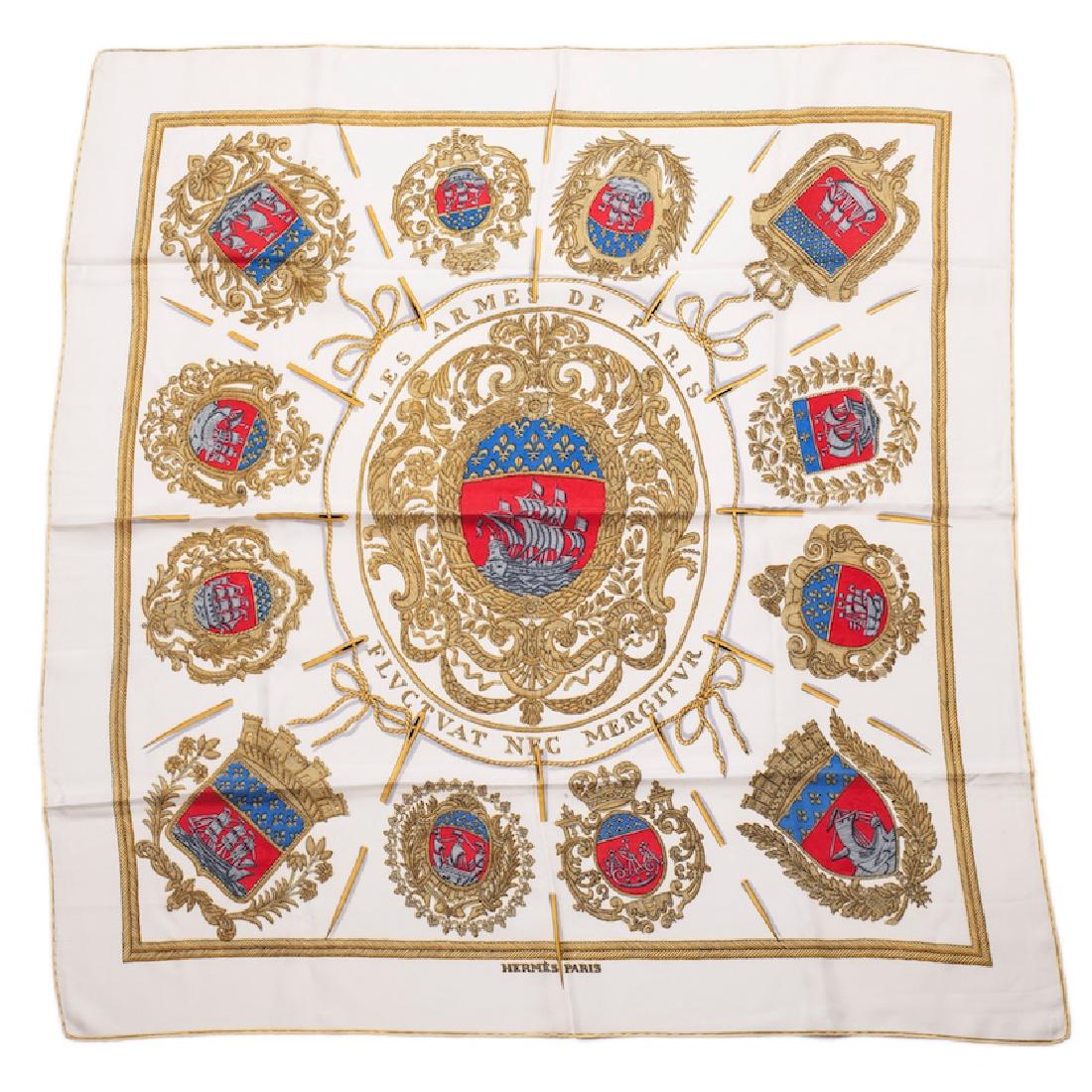 Hermes "Les armes de Paris" silk scarf. 1954 — image 1