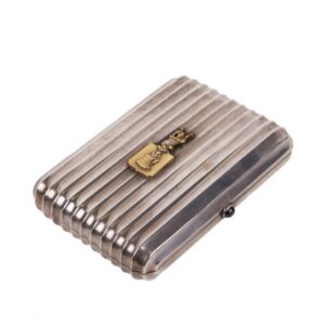 Massive Russian silver cigarette case with monogram — image 1
