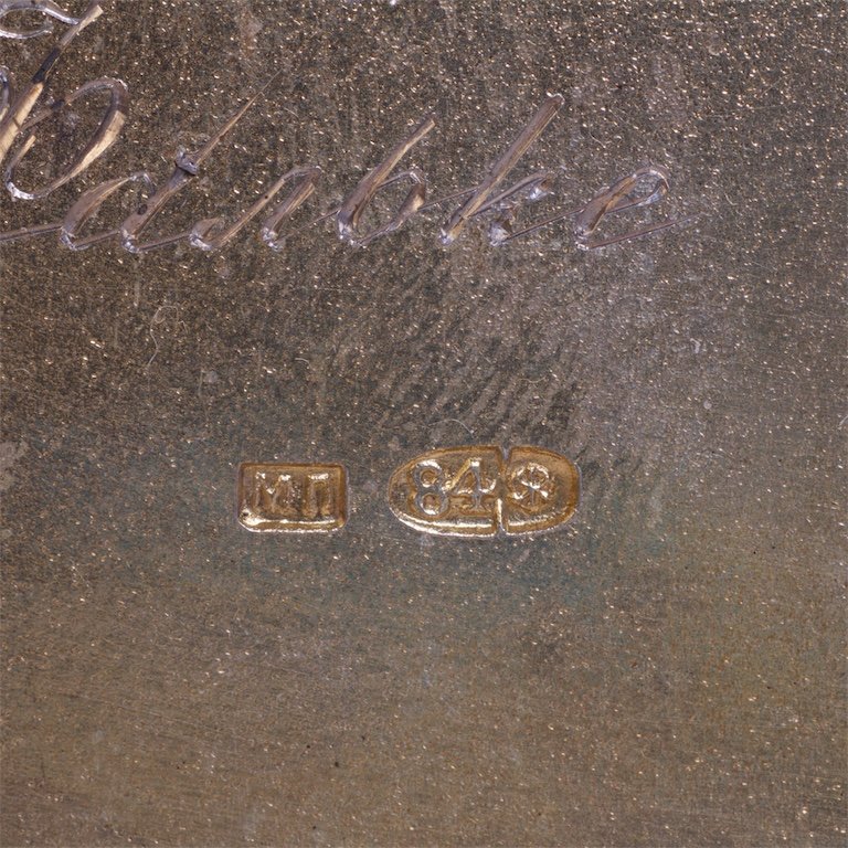 Massive Russian silver cigarette case with monogram — image 5