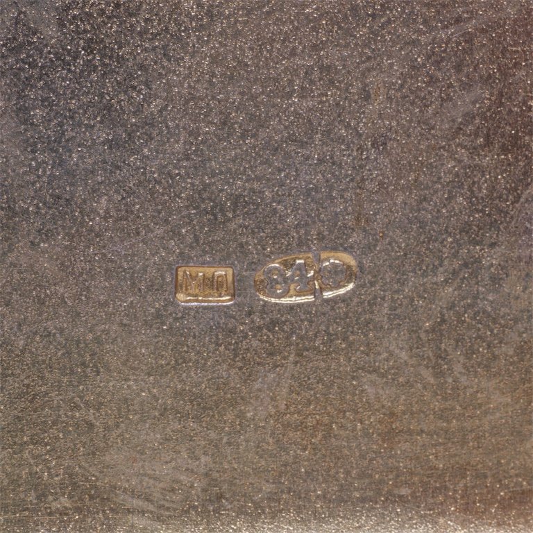 Massive Russian silver cigarette case with monogram — image 6