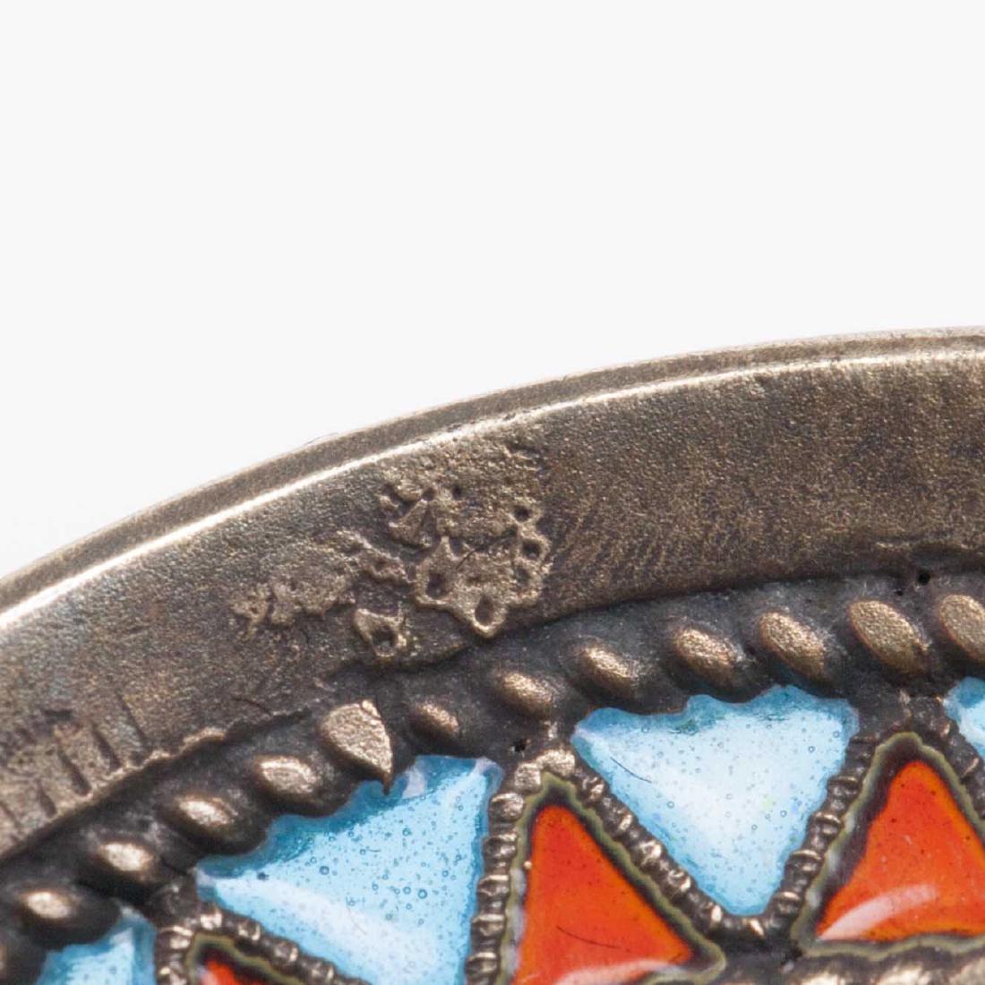 Russian silver plique-a-jour spoon. — image 5