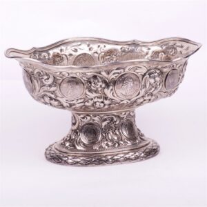Huge silver vase with coins of Saxony XVI-XIX century. — image 1