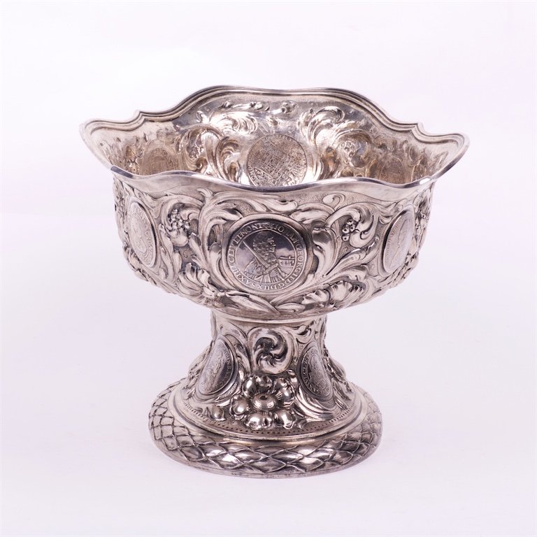 Huge silver vase with coins of Saxony XVI-XIX century. — image 2