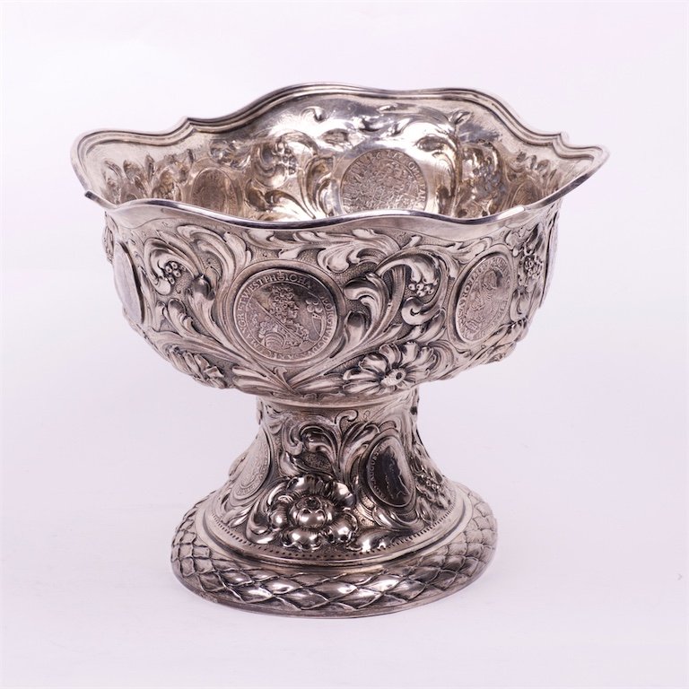 Huge silver vase with coins of Saxony XVI-XIX century. — image 4