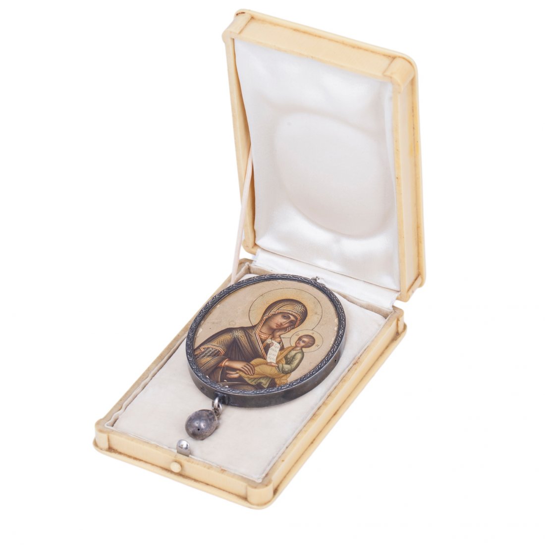 K. Faberge fine painted Icon of Mother of God — image 1