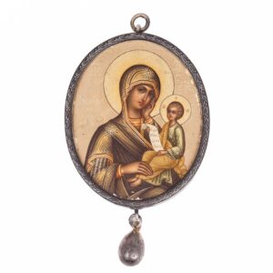 K. Faberge fine painted Icon of Mother of God — image 2