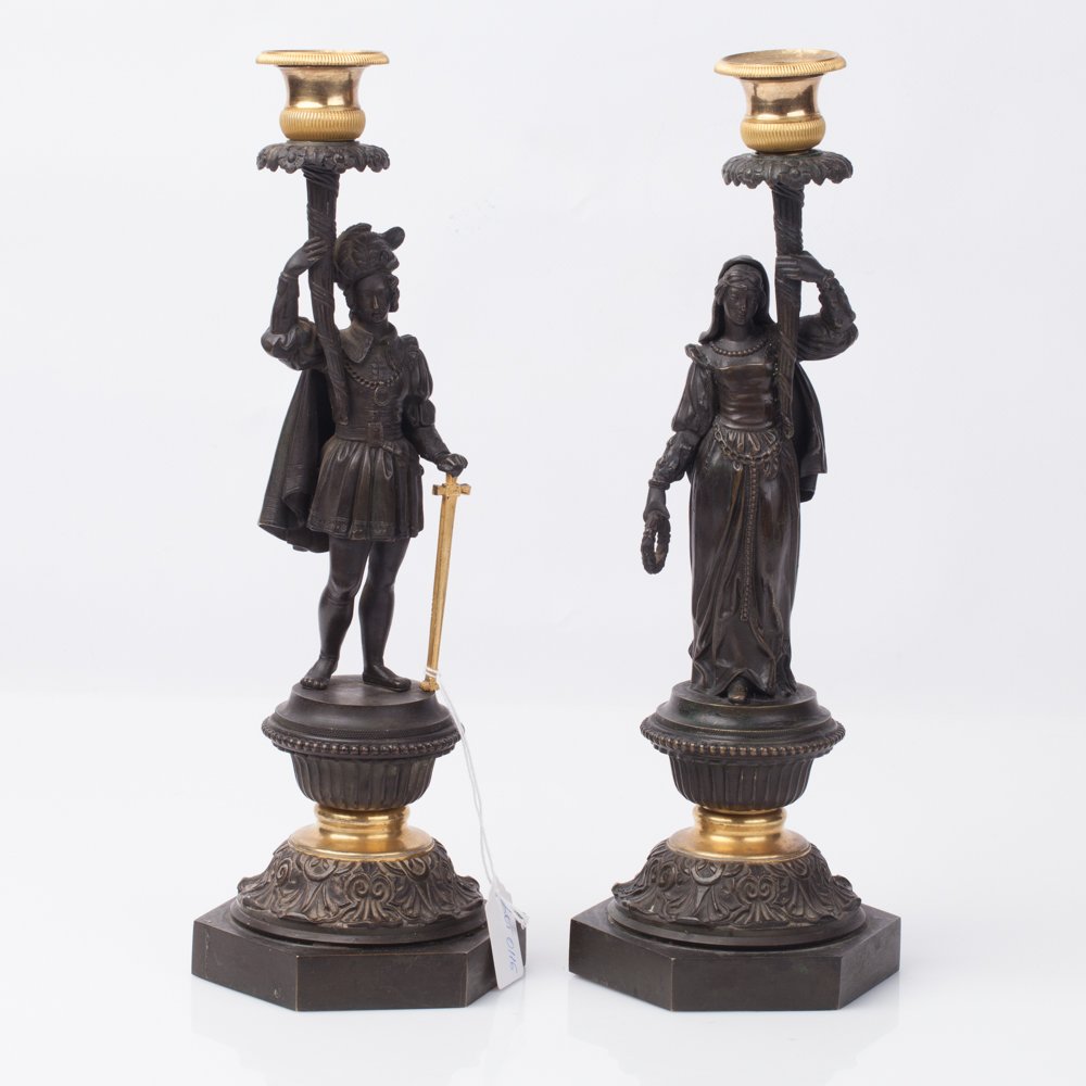 Pair of candlesticks. France. Bronze, gilded. — image 1