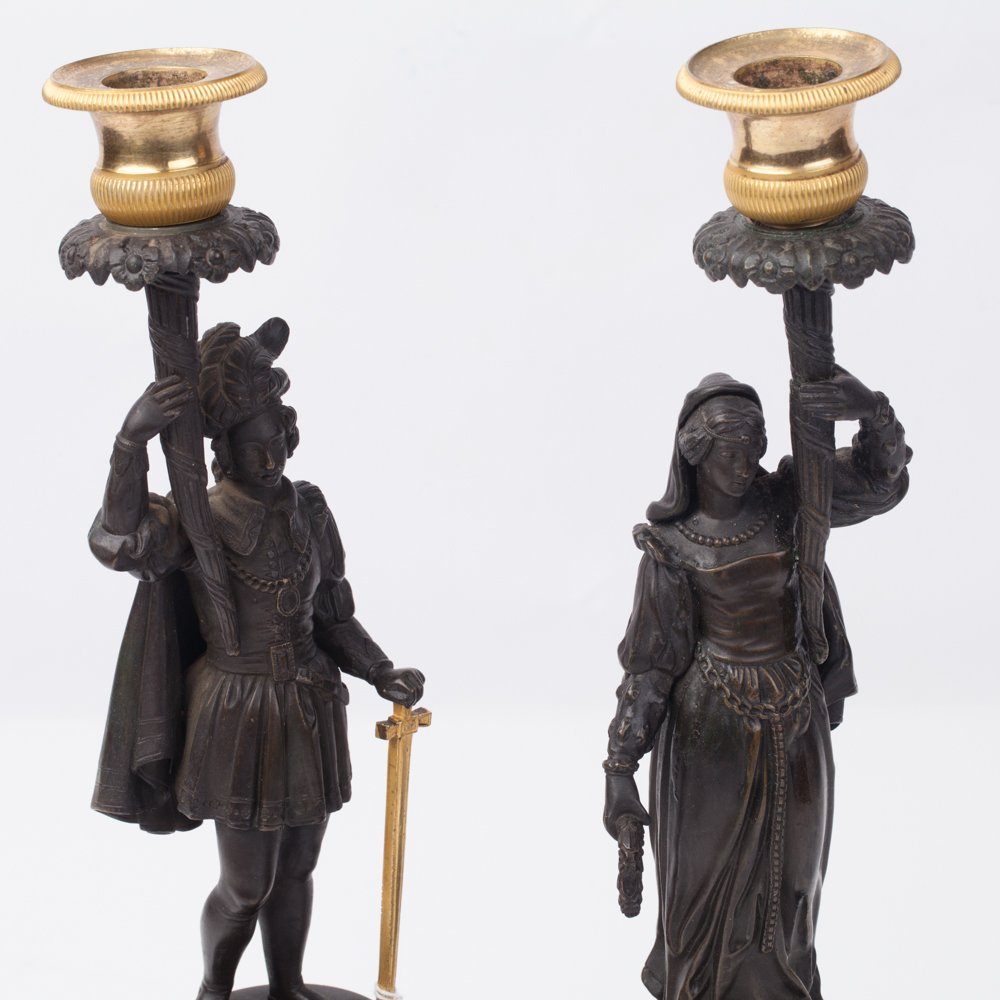 Pair of candlesticks. France. Bronze, gilded. — image 2