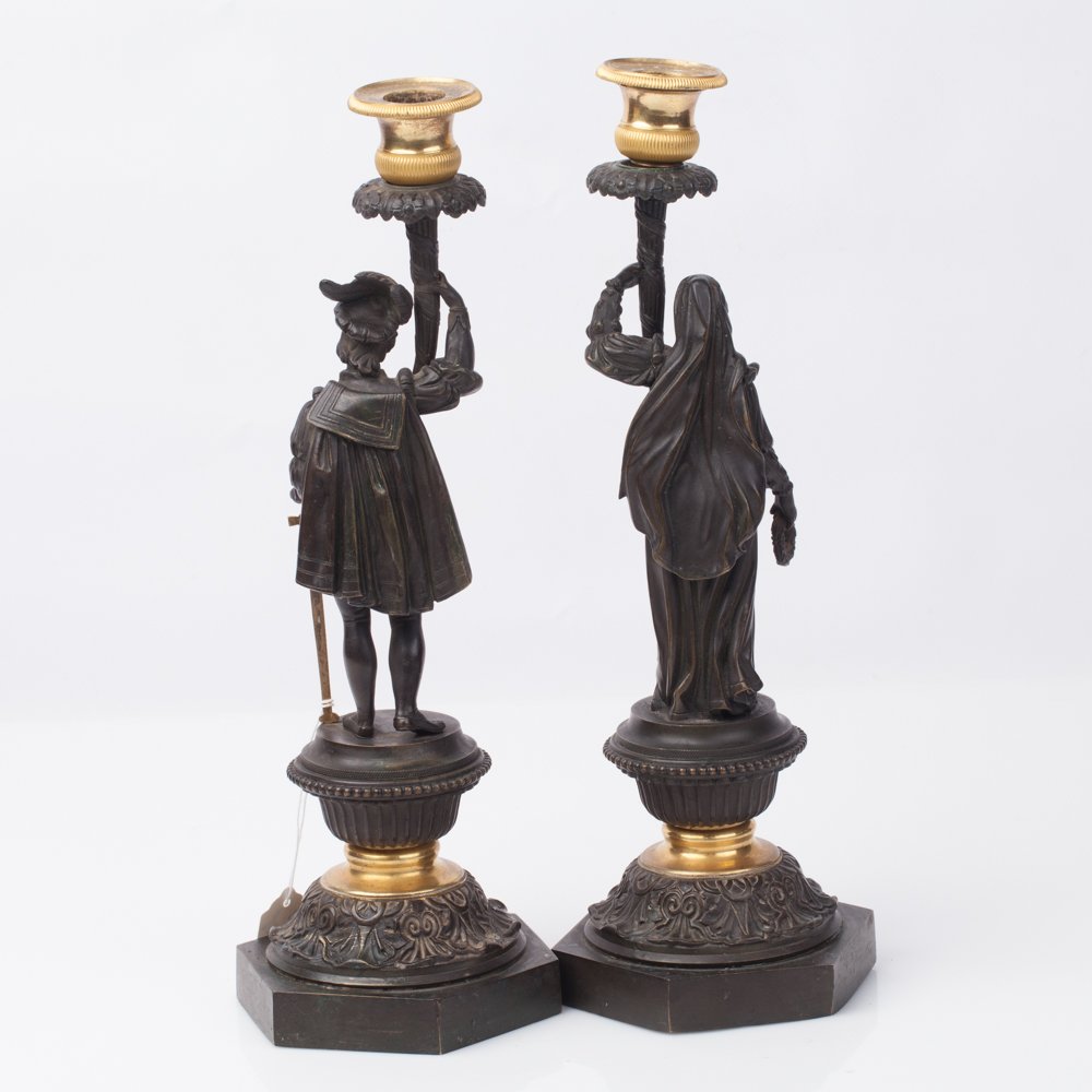 Pair of candlesticks. France. Bronze, gilded. — image 3