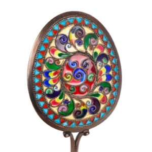 Russian silver plique-a-jour spoon — image 3