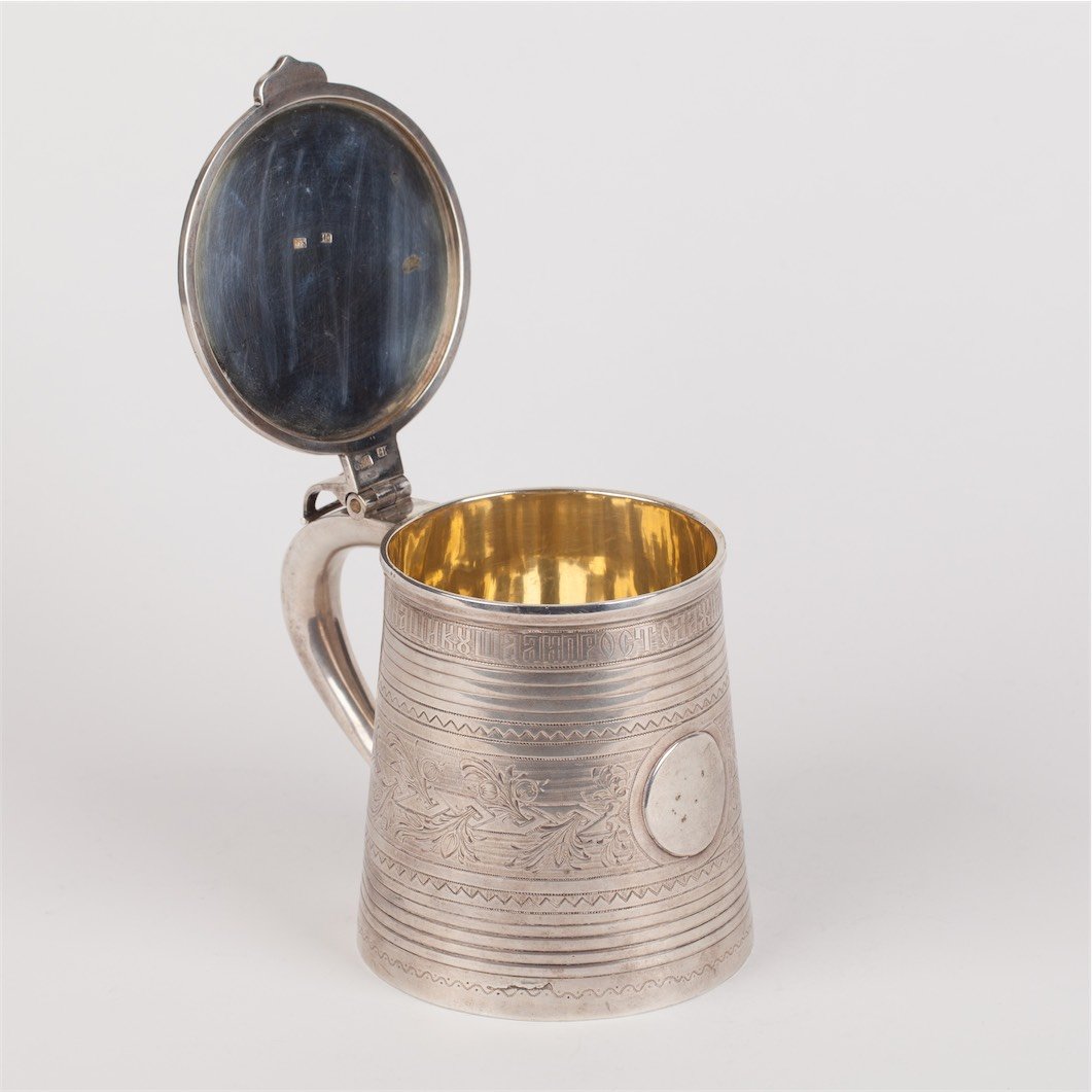 Beer cup with proverb. Moscow, 1875 yr. — image 3
