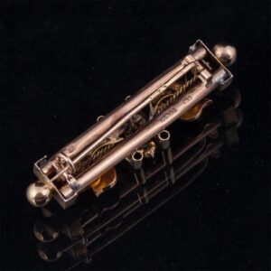 Gold, 56 brooch with diamonds old cut — image 3