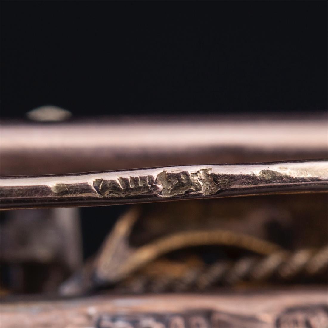 Gold, 56 brooch with diamonds old cut — image 5