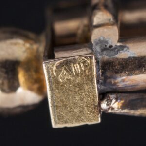 Gold, 56 brooch with diamonds old cut — image 6