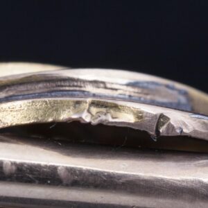 Gold, 56 brooch with diamonds old cut — image 7