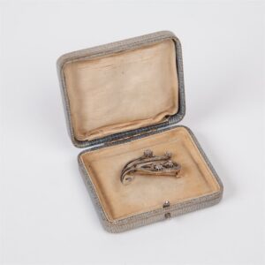 Gold Art Noveau Russian imperial time brooch with — image 5