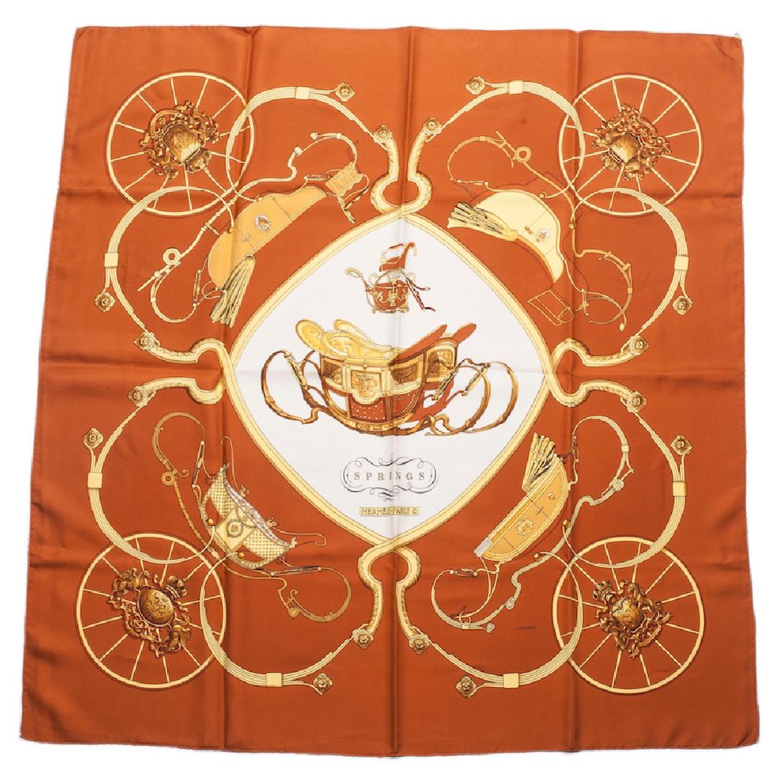Hermes "Springs" silk scarf, Author Philippe Ledoux. — image 1