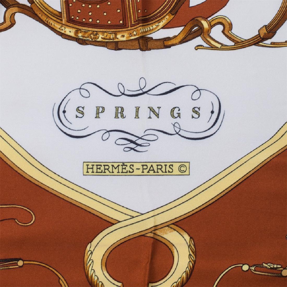 Hermes "Springs" silk scarf, Author Philippe Ledoux. — image 3