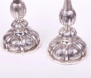 Pair of solid silver candlesticks. Russia. — image 2