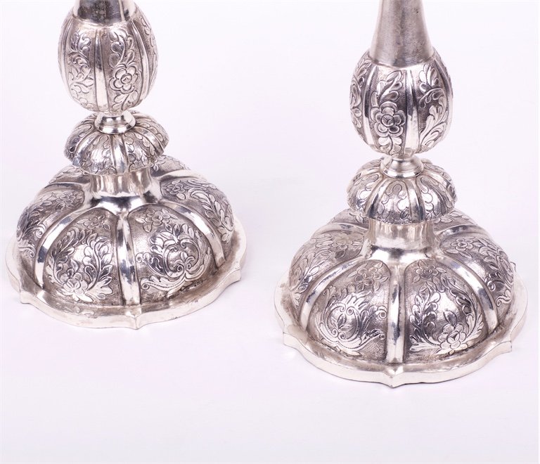 Pair of solid silver candlesticks. Russia. — image 2