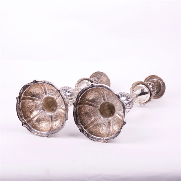 Pair of solid silver candlesticks. Russia. — image 7