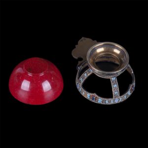 Rare gem-set silver and cloisonne enamel kovsh — image 5