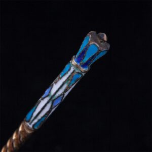 Set of 12 silver and enamel tea spoons — image 4