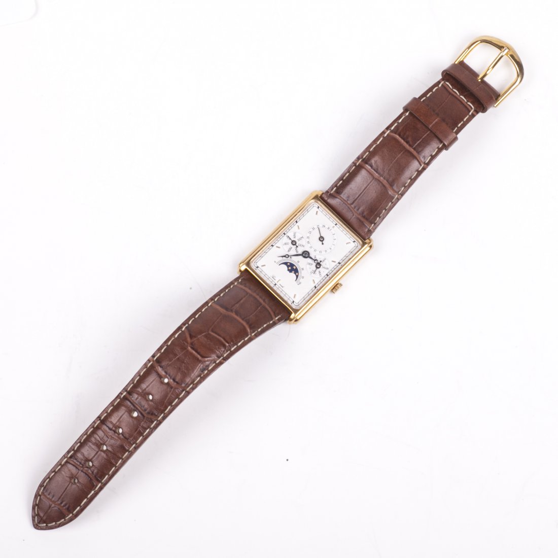 Swiss gilded men's wristwatch with calendar — image 2