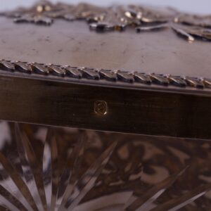 French solid silver box with blue glass. — image 5