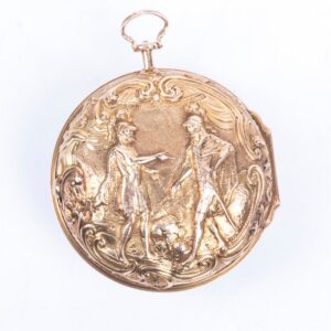 Gold Repousse Pair case watch, signed Pasteur — image 2