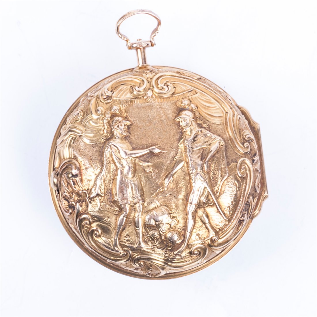 Gold Repousse Pair case watch, signed Pasteur — image 2
