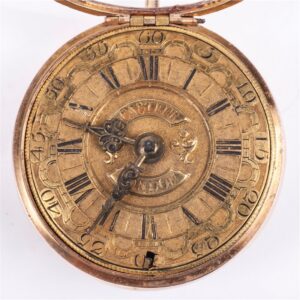 Gold Repousse Pair case watch, signed Pasteur — image 7