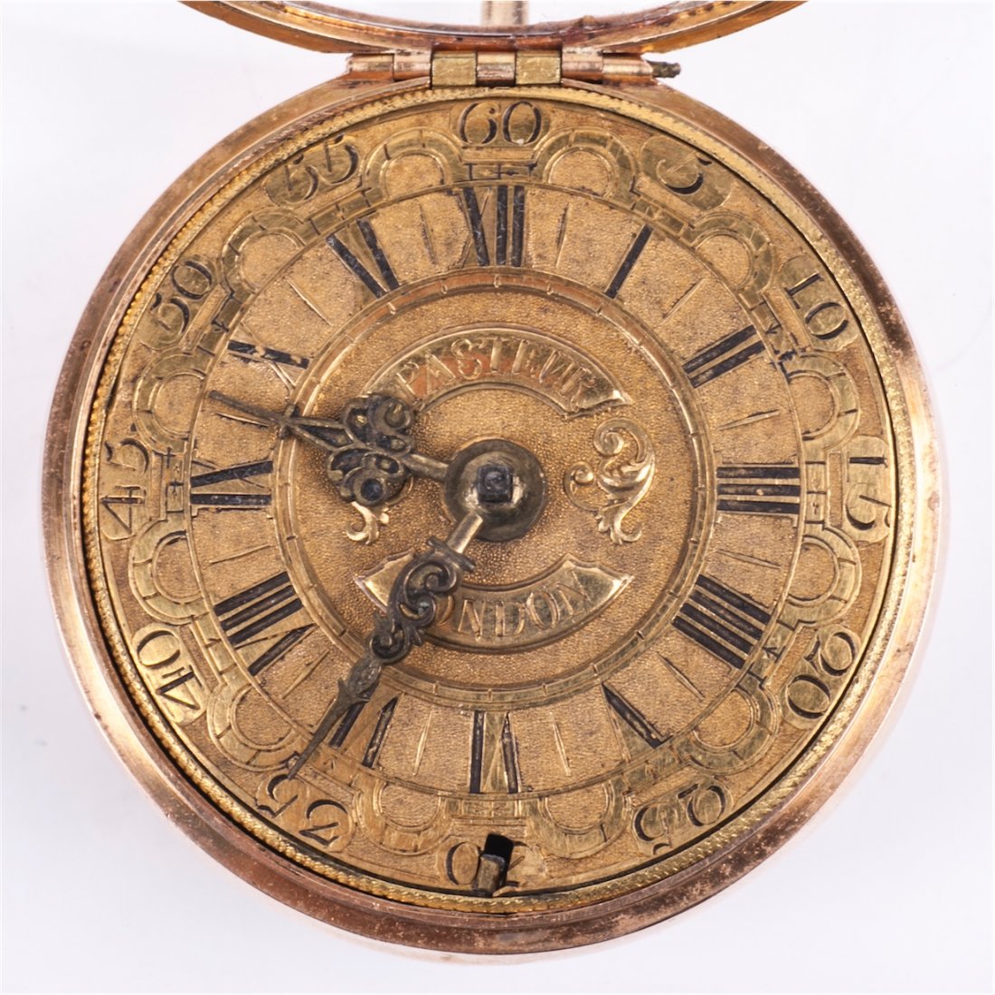 Gold Repousse Pair case watch, signed Pasteur — image 7