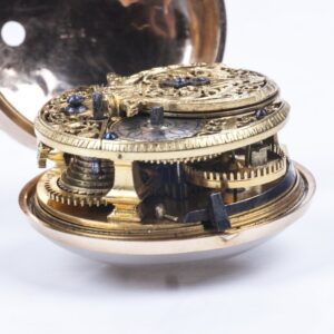Gold Repousse Pair case watch, signed Pasteur — image 9