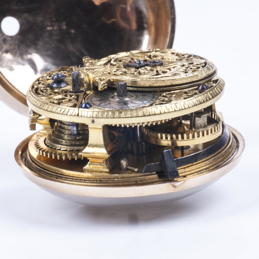 Gold Repousse Pair case watch, signed Pasteur — image 9