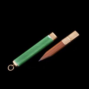 Russian Faberge silver-gilt and guilloche enamel pencil — image 2