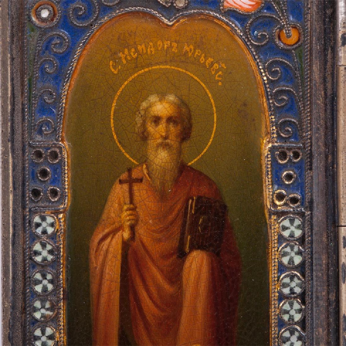 Russian triptych with depiction of saints — image 3