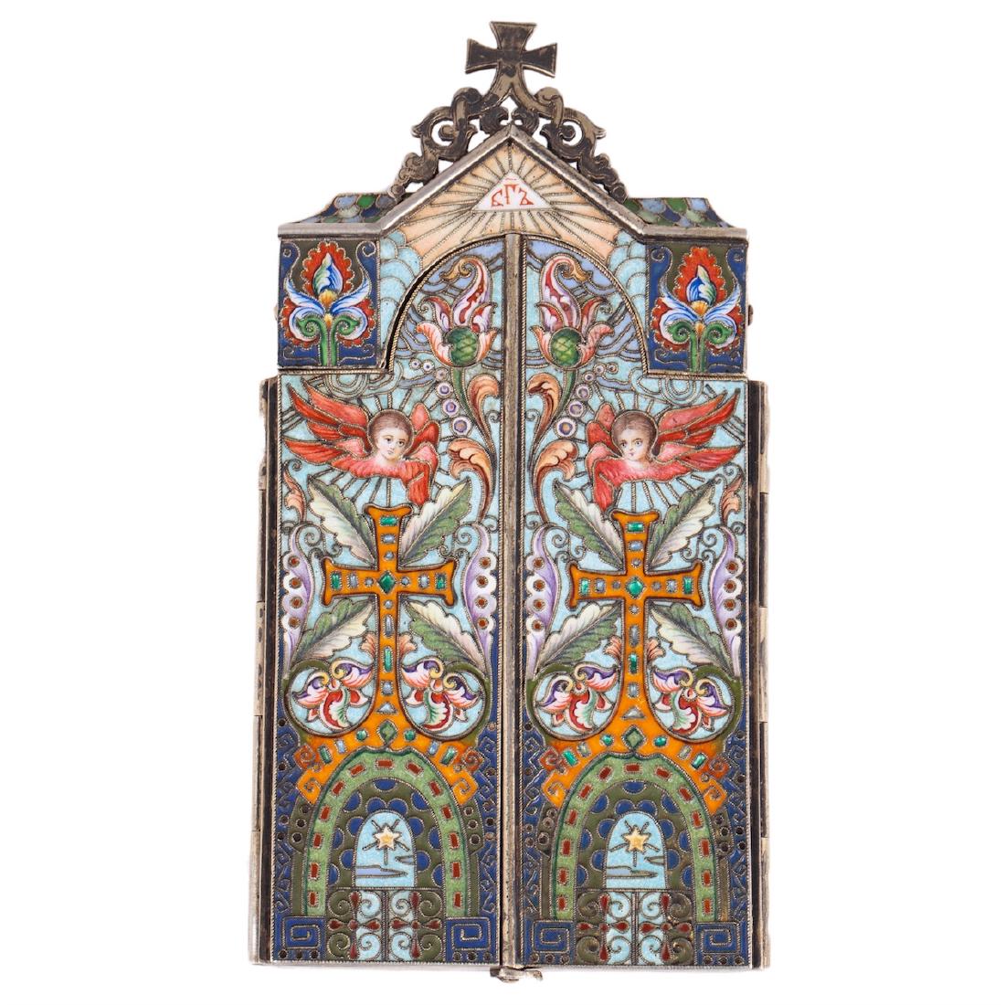 Russian triptych with depiction of saints — image 6