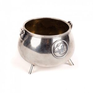 Silver sugar bowl. Workshop of I.Sazikov, 1862 yr. — image 1