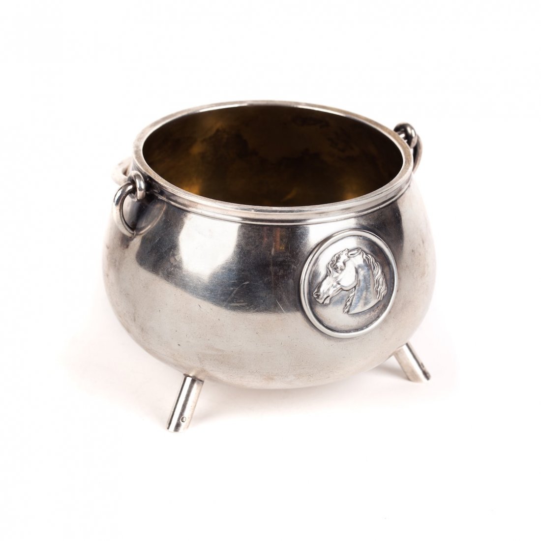 Silver sugar bowl. Workshop of I.Sazikov, 1862 yr. — image 1