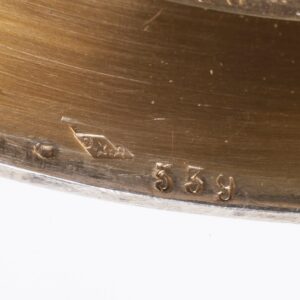 French silver and an enamel desk clock — image 7