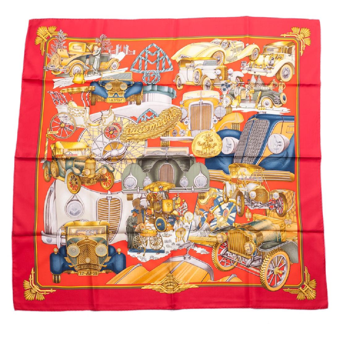 Hermes "Automobile" silk scarf. 1996 — image 1