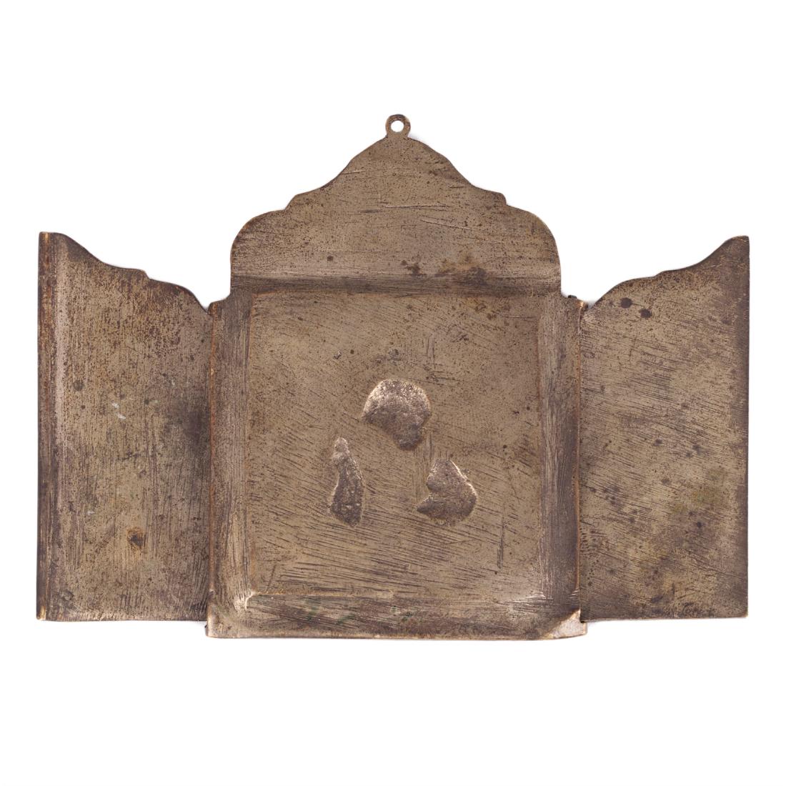 Russian cloisonne enamel brass triptych — image 2