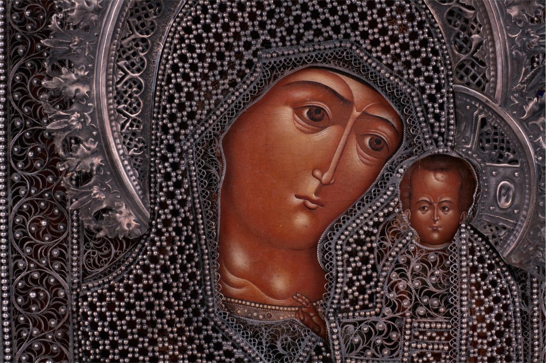 Russian icon of Mother of God of Kazan. Moscow, 1816y. — image 3