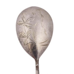 Set of 12 engraved silver tea spoons — image 3